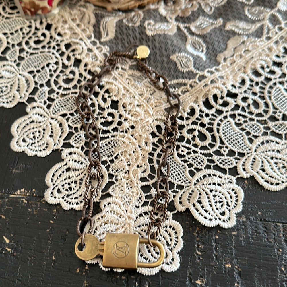 1970s LV lock and key 1980s chain brass
